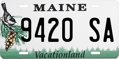 ME license plate 9420SA