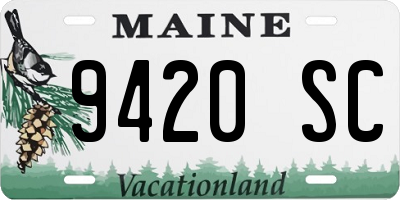 ME license plate 9420SC