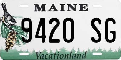 ME license plate 9420SG