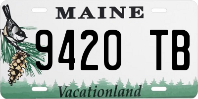 ME license plate 9420TB