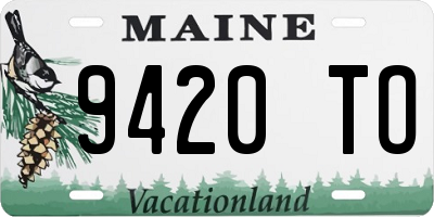 ME license plate 9420TO