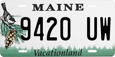 ME license plate 9420UW