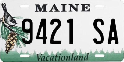 ME license plate 9421SA