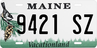 ME license plate 9421SZ