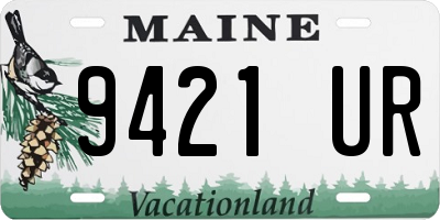 ME license plate 9421UR