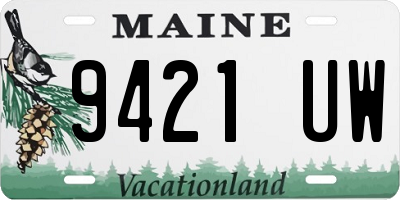 ME license plate 9421UW