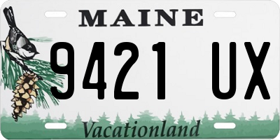 ME license plate 9421UX