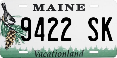ME license plate 9422SK