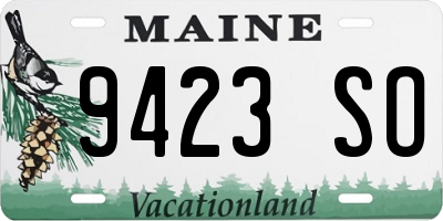 ME license plate 9423SO