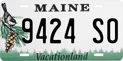 ME license plate 9424SO