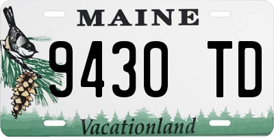 ME license plate 9430TD