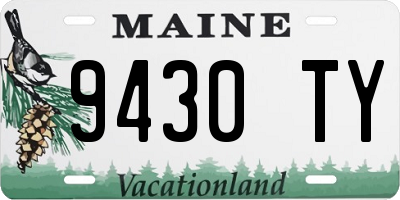 ME license plate 9430TY
