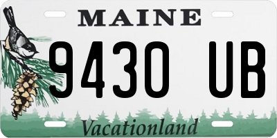 ME license plate 9430UB