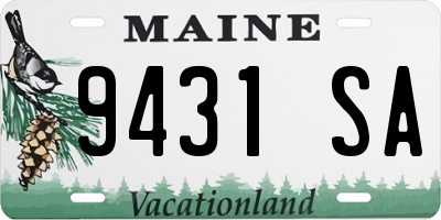 ME license plate 9431SA