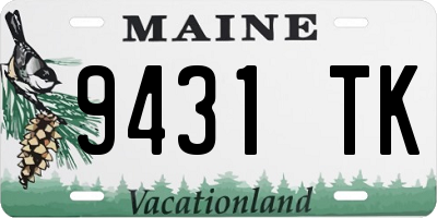 ME license plate 9431TK