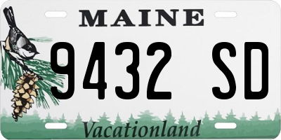 ME license plate 9432SD
