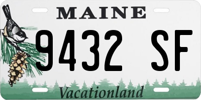 ME license plate 9432SF