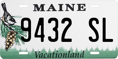 ME license plate 9432SL