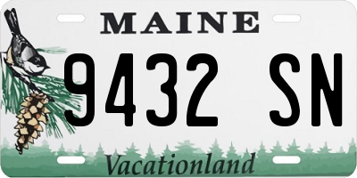 ME license plate 9432SN