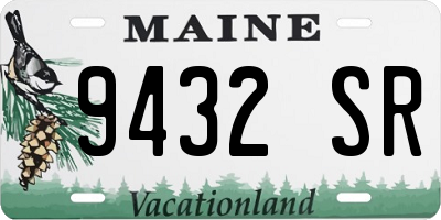 ME license plate 9432SR