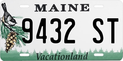 ME license plate 9432ST