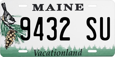 ME license plate 9432SU