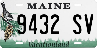 ME license plate 9432SV