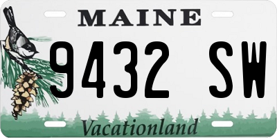 ME license plate 9432SW