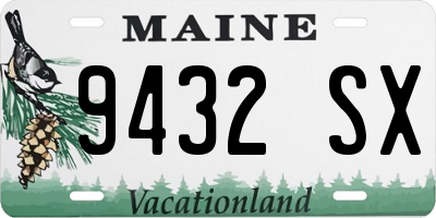 ME license plate 9432SX