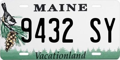 ME license plate 9432SY