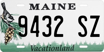 ME license plate 9432SZ