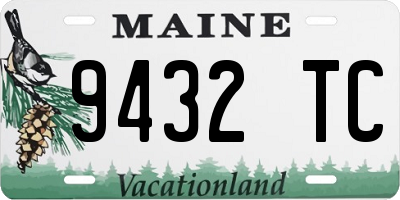 ME license plate 9432TC