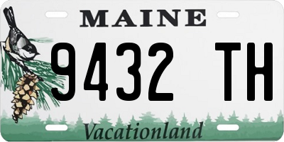 ME license plate 9432TH