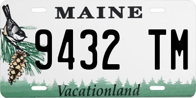 ME license plate 9432TM