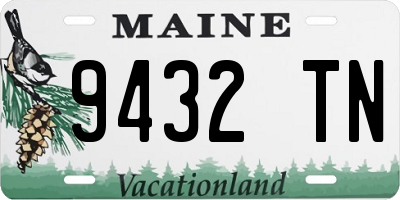 ME license plate 9432TN