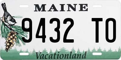 ME license plate 9432TO