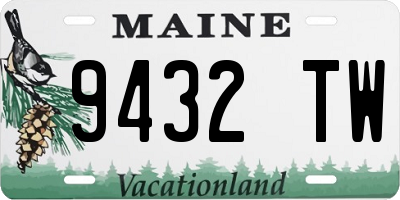 ME license plate 9432TW