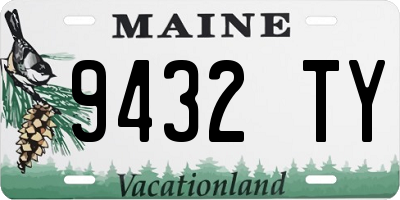 ME license plate 9432TY