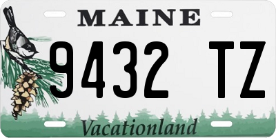 ME license plate 9432TZ