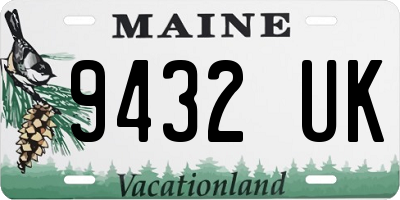 ME license plate 9432UK