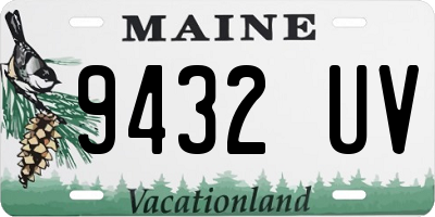 ME license plate 9432UV