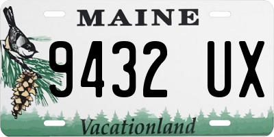ME license plate 9432UX