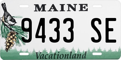 ME license plate 9433SE