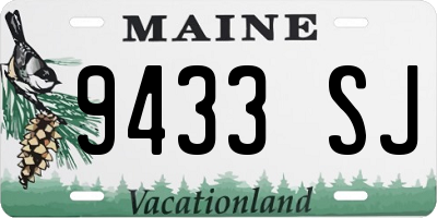ME license plate 9433SJ