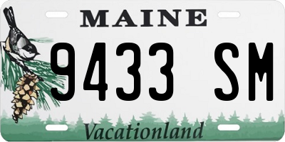 ME license plate 9433SM
