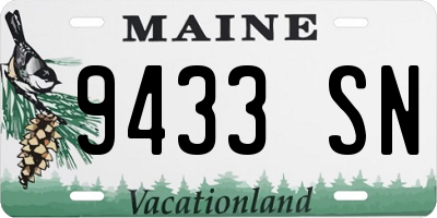 ME license plate 9433SN