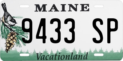 ME license plate 9433SP