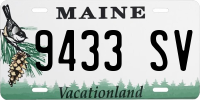ME license plate 9433SV