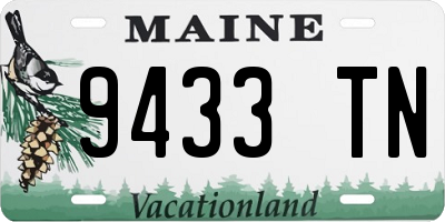 ME license plate 9433TN