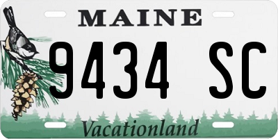 ME license plate 9434SC